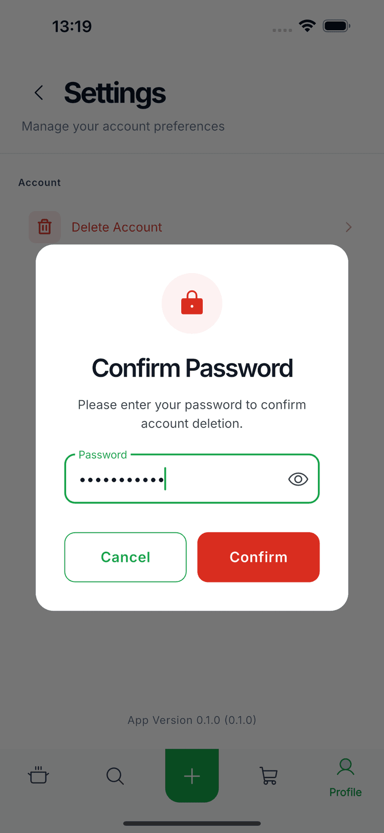 Step 4: Enter password